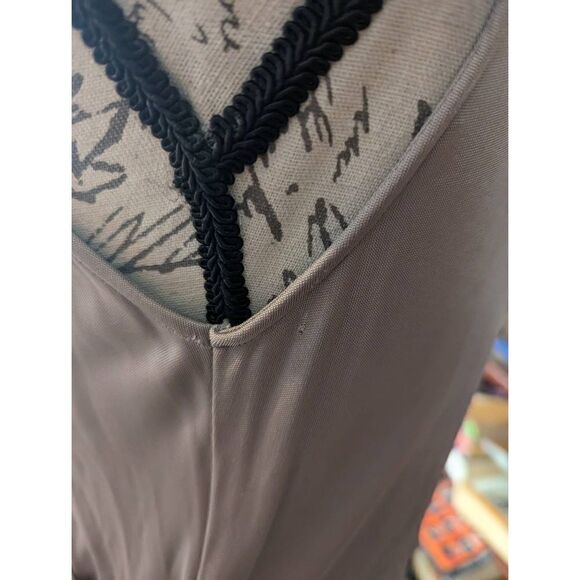 D. exterior grey jersey knit faux wrap jeweled strap cocktail dress sz m - Picture 8 of 8